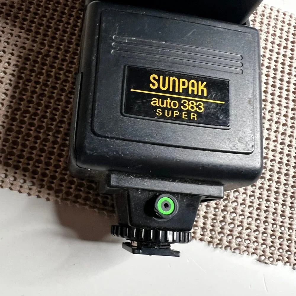 Sunpak Auto 383 Super External Flash Shoe Mount Tilting Swivel Head Black
